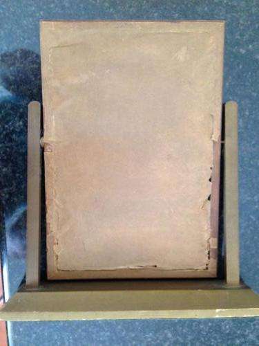 Antique wooden swinging picture frame